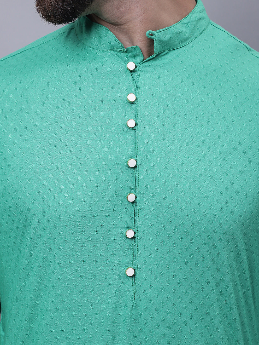 Even Apparels Green Kurta With Band Collar | Swadesiicart