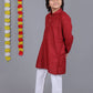 Bluesaanchi Red Chikankari Embroidery Kids Kurta Set – Elegant & Classic for Your Little One | Swadesiicart