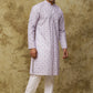 Bluesaanchi Men's Cotton Embroidered Kurta Set - Purple Floral | Swadesiicart