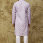 Bluesaanchi Men's Cotton Embroidered Kurta Set - Purple Floral | Swadesiicart