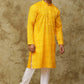 Bluesaanchi Men's Cotton Embroidered Kurta Set - Mustard | Swadesiicart