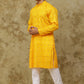 Bluesaanchi Men's Cotton Embroidered Kurta Set - Mustard | Swadesiicart