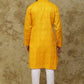 Bluesaanchi Men's Cotton Embroidered Kurta Set - Mustard | Swadesiicart