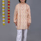 Bluesaanchi Dark Cream Printed Kurta Set – Elegant & Classic for Your Little One | Swadesiicart