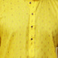 Bluesaanchi Men's Cotton Embroidered Kurta Set - Yellow Boota | Swadesiicart