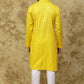 Bluesaanchi Men's Cotton Embroidered Kurta Set - Yellow Boota | Swadesiicart