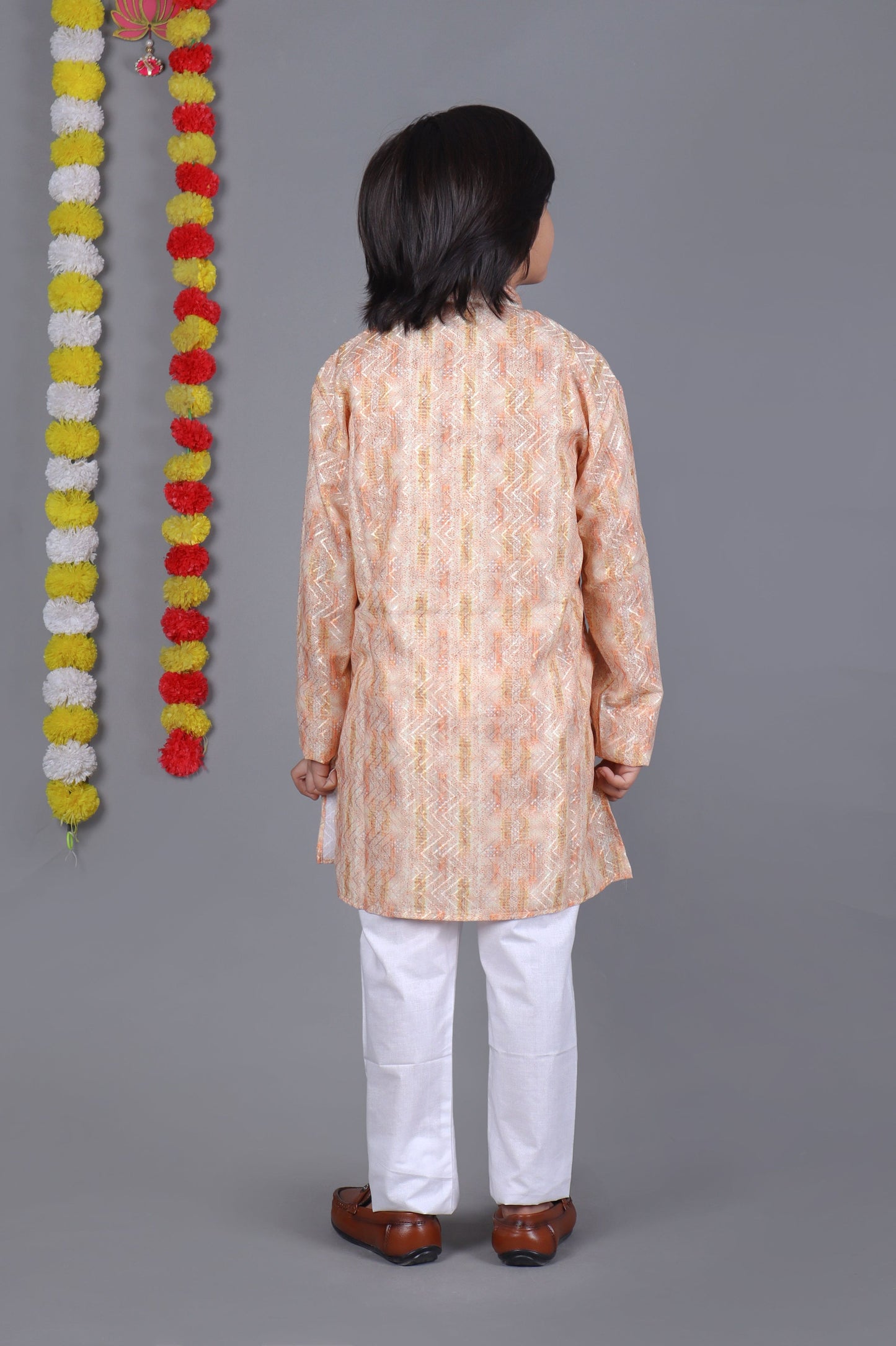 Bluesaanchi Dark Cream Printed Kurta Set – Elegant & Classic for Your Little One | Swadesiicart