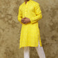 Bluesaanchi Men's Cotton Printed Kurta Set - Yellow Geometric | Swadesiicart