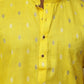 Bluesaanchi Men's Cotton Printed Kurta Set - Yellow Geometric | Swadesiicart