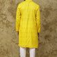 Bluesaanchi Men's Cotton Printed Kurta Set - Yellow Geometric | Swadesiicart