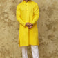 Bluesaanchi Men's Cotton Dobby Kurta Set - Yellow | Swadesiicart
