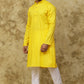 Bluesaanchi Men's Cotton Dobby Kurta Set - Yellow | Swadesiicart