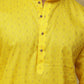 Bluesaanchi Men's Cotton Dobby Kurta Set - Yellow | Swadesiicart