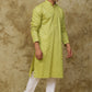 Bluesaanchi Men's Mehendi Brick Zigzag Embroidered Kurta Set | Swadesiicart