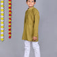 Bluesaanchi Mehendi Green Chikankari Embroidery Kurta Set – Elegant & Classic for Your Little One | Swadesiicart
