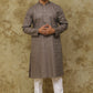 Bluesaanchi Men's Mud Octagon Sequin Threadwork Kurta Set | Swadesiicart