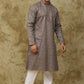 Bluesaanchi Men's Mud Octagon Sequin Threadwork Kurta Set | Swadesiicart