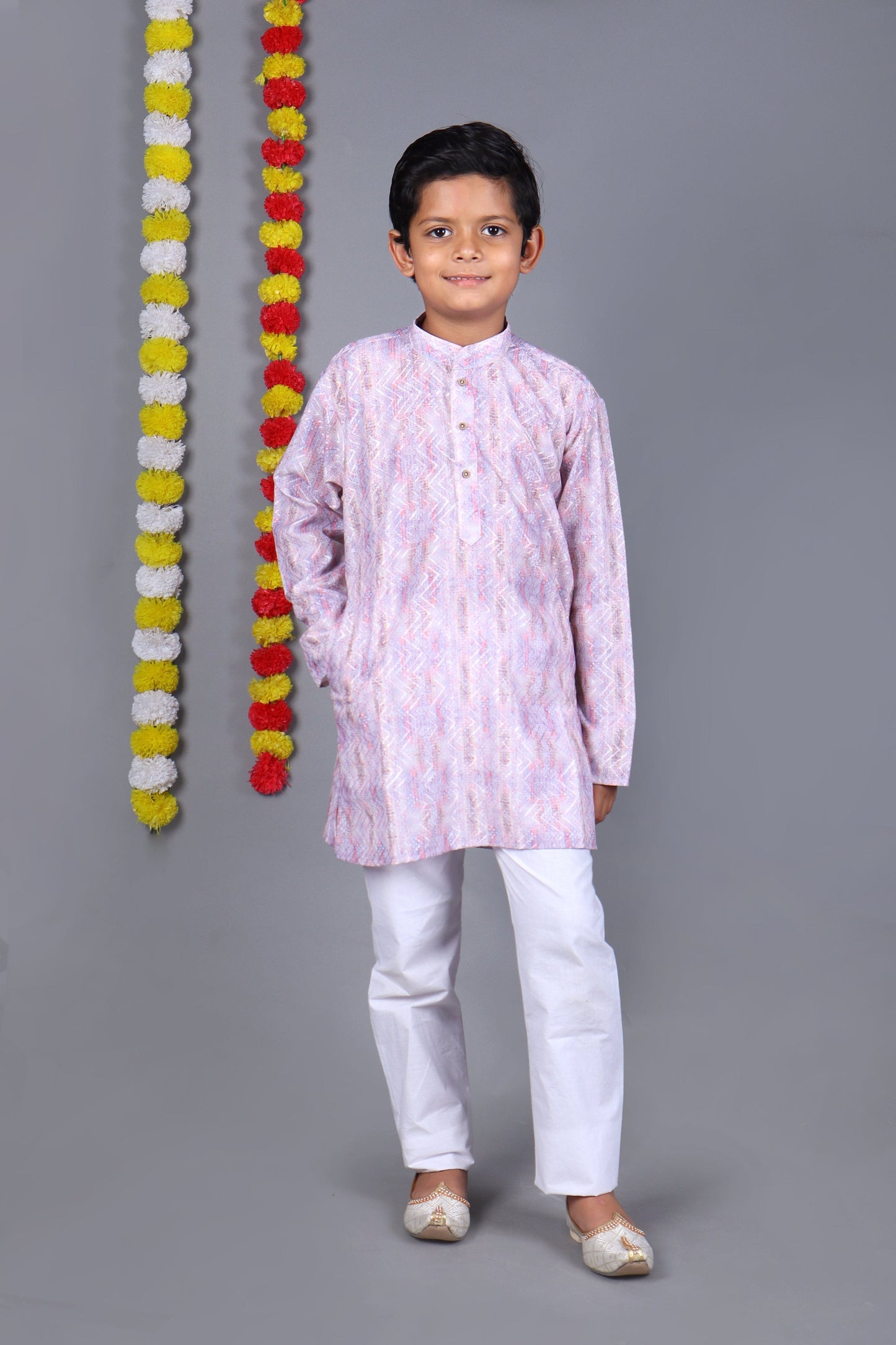 Bluesaanchi Light Purple Printed Kurta Set – Elegant & Classic for Your Little One | Swadesiicart