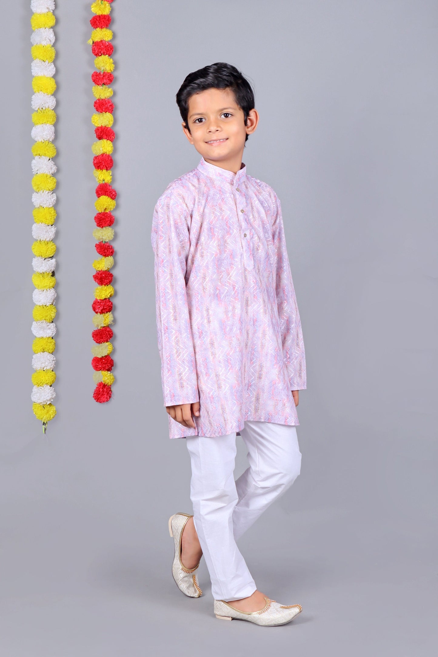 Bluesaanchi Light Purple Printed Kurta Set – Elegant & Classic for Your Little One | Swadesiicart