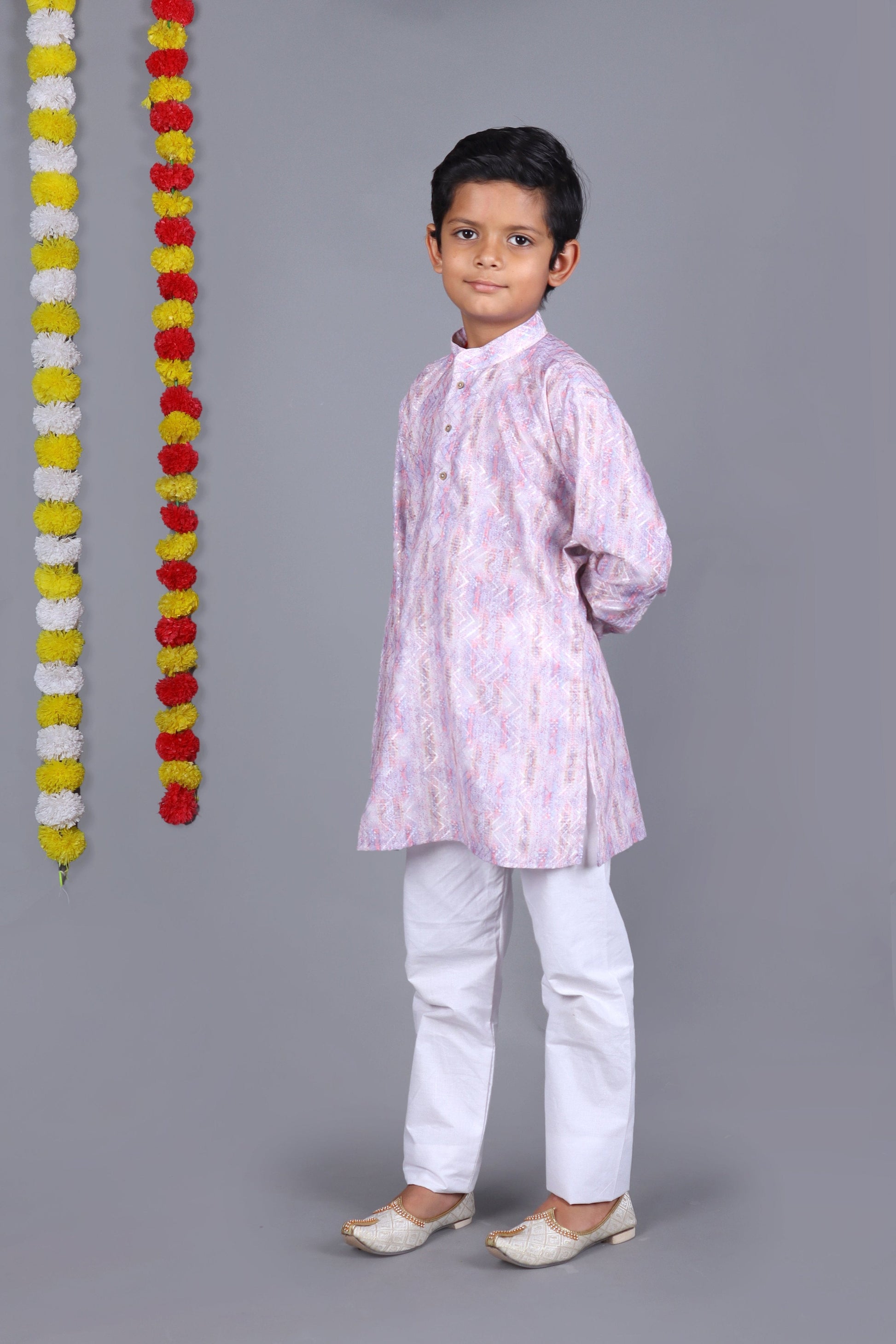 Bluesaanchi Light Purple Printed Kurta Set – Elegant & Classic for Your Little One | Swadesiicart