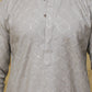 Bluesaanchi Men's Linen Threadwork Kurta Set - Creamy Grey | Swadesiicart