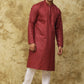 Bluesaanchi Men's Embroidered Kurta Set - Rust | Swadesiicart