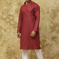 Bluesaanchi Men's Embroidered Kurta Set - Rust | Swadesiicart