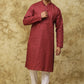 Bluesaanchi Men's Embroidered Kurta Set - Rust | Swadesiicart