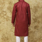 Bluesaanchi Men's Embroidered Kurta Set - Rust | Swadesiicart