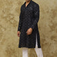Bluesaanchi Men's Black Zigzag Sequin Kurta Set | Swadesiicart