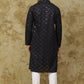 Bluesaanchi Men's Black Zigzag Sequin Kurta Set | Swadesiicart