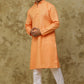 Bluesaanchi Men's Cotton Striped Kurta Set - Orange | Swadesiicart