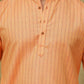 Bluesaanchi Men's Cotton Striped Kurta Set - Orange | Swadesiicart