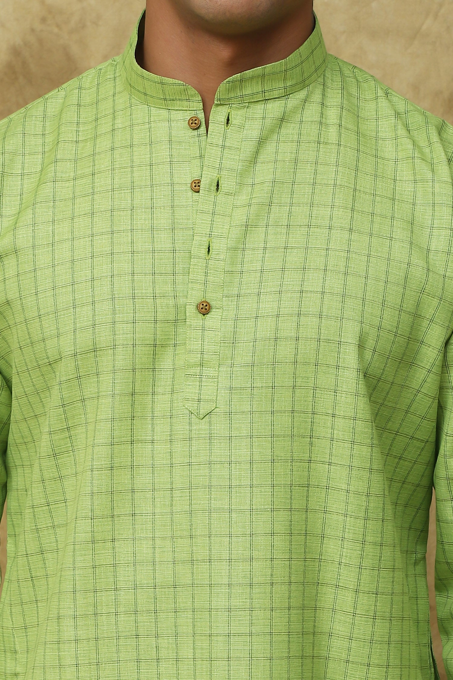 Bluesaanchi Men's Checkered Cotton Kurta Set | Swadesiicart