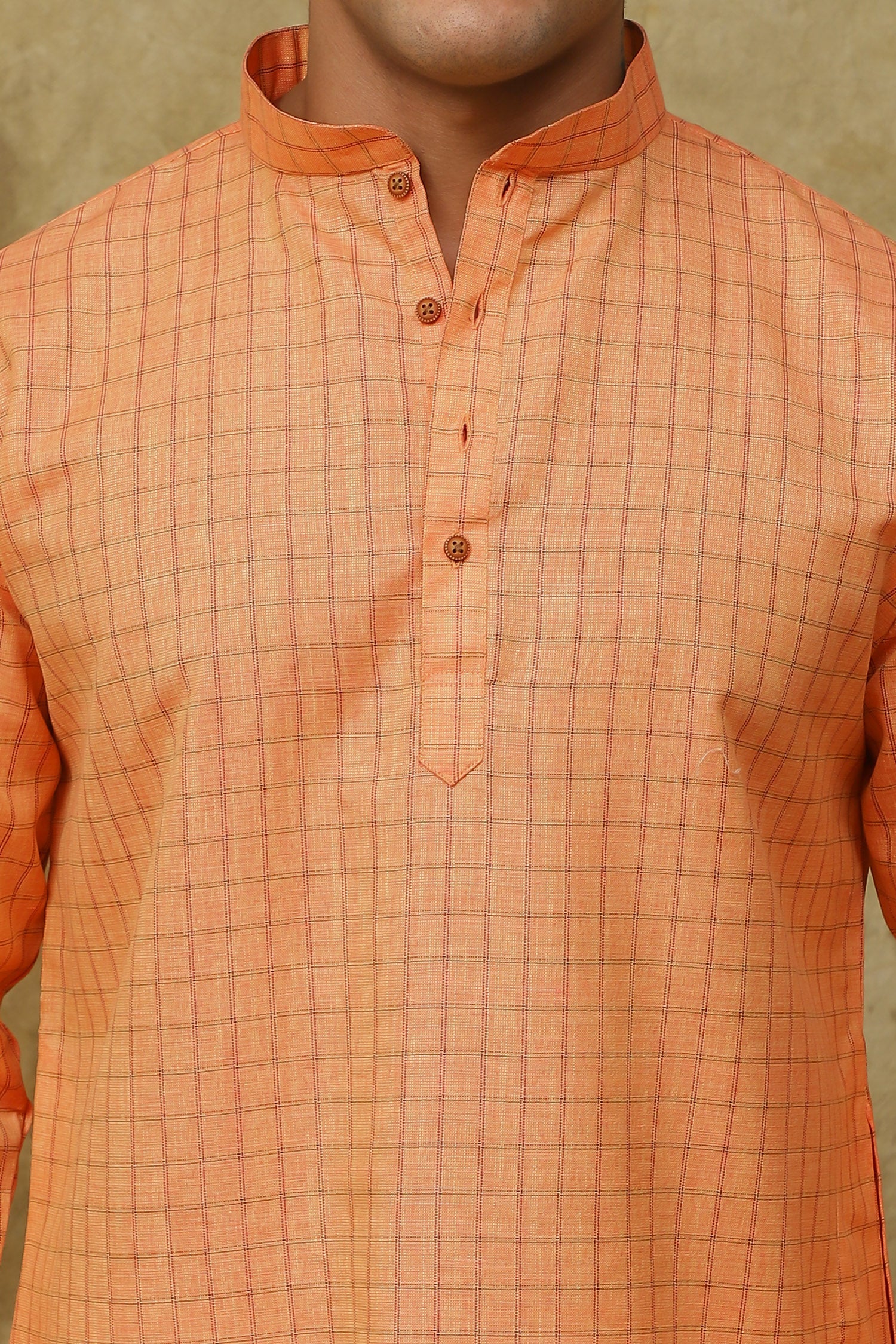 Bluesaanchi Men's Checkered Cotton Kurta Set | Swadesiicart