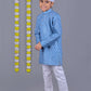 Bluesaanchi Sky Blue Printed Kurta Set – Elegant & Classic for Your Little One | Swadesiicart
