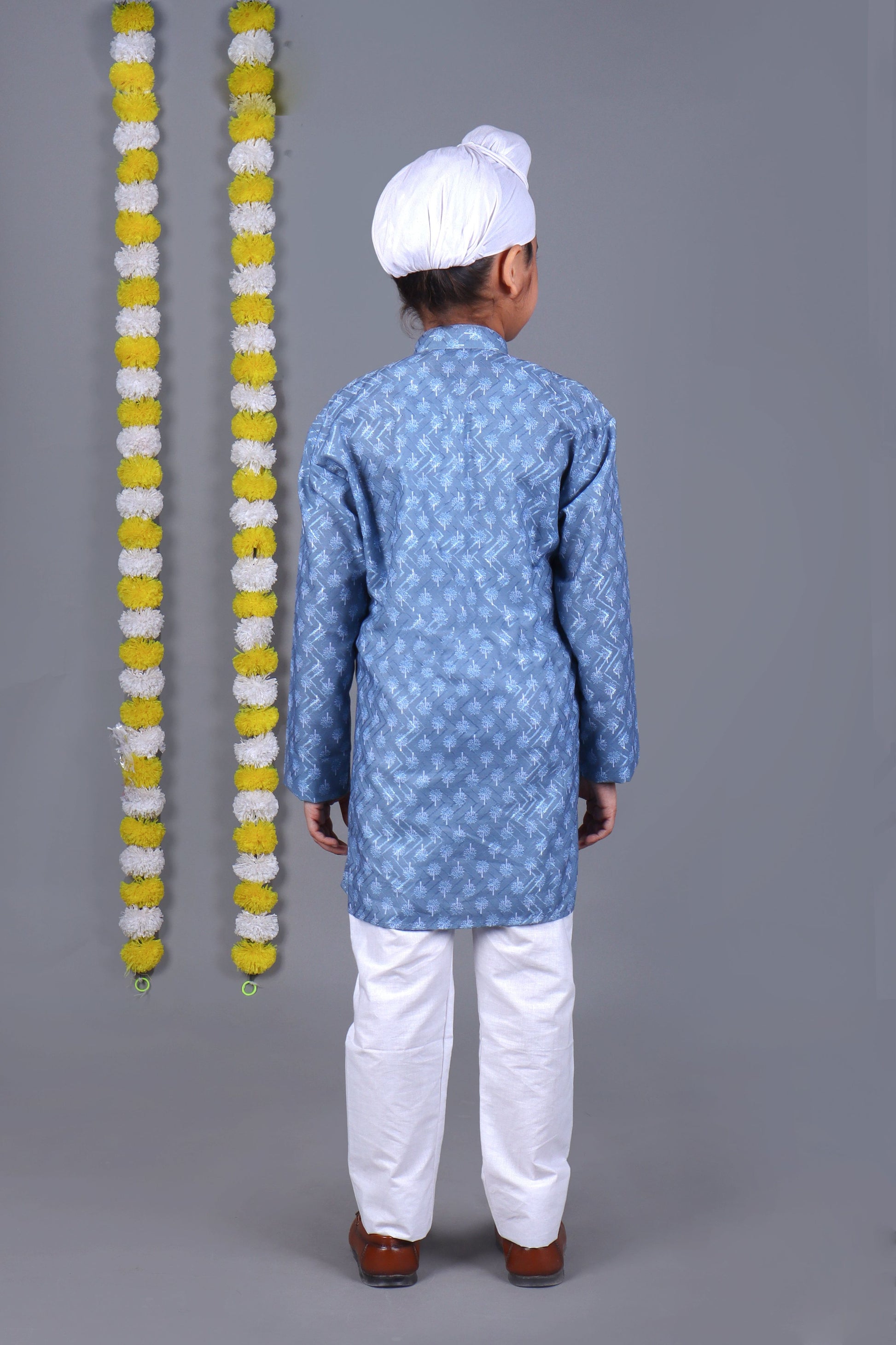 Bluesaanchi Sky Blue Printed Kurta Set – Elegant & Classic for Your Little One | Swadesiicart