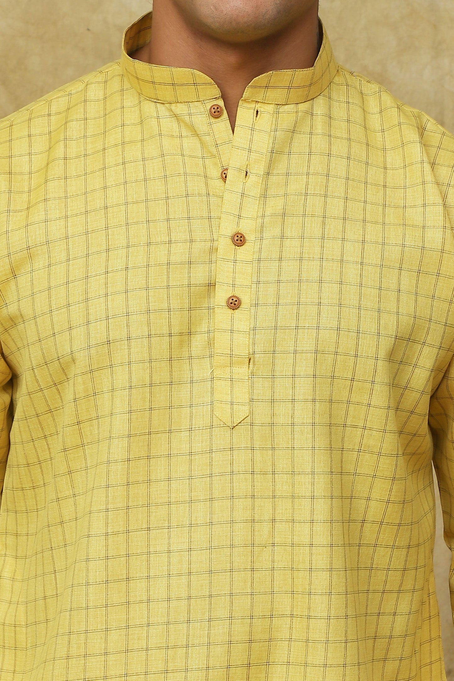 Bluesaanchi Men's Checkered Cotton Kurta Set | Swadesiicart