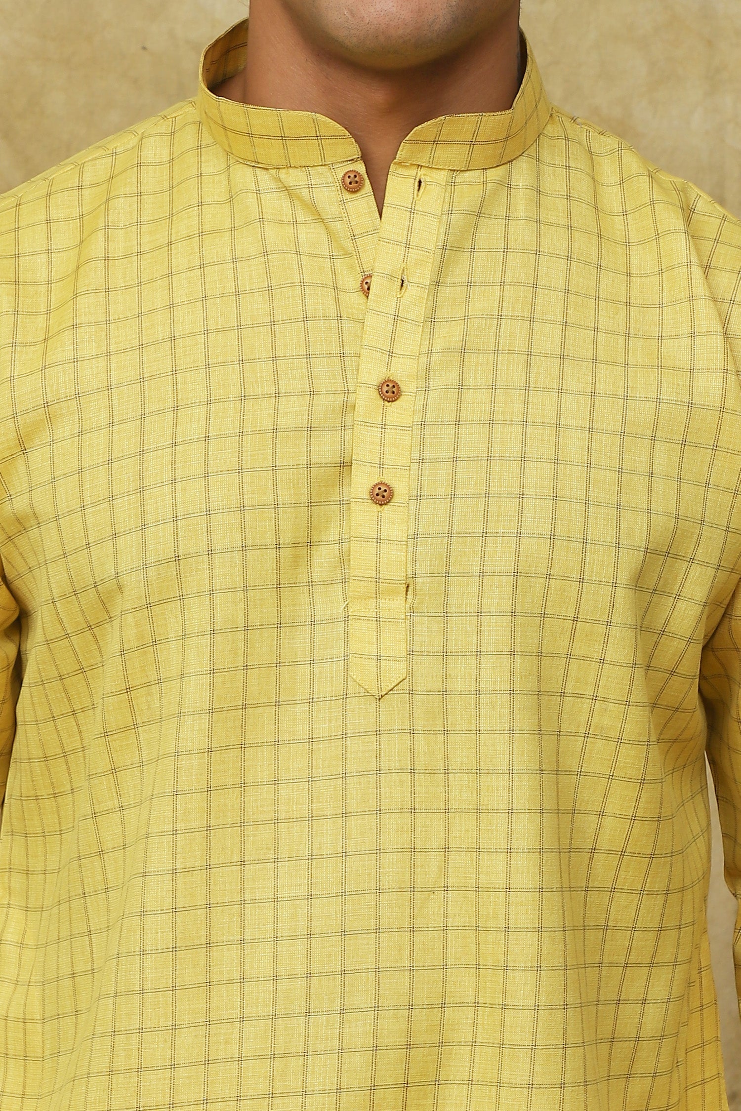 Bluesaanchi Men's Checkered Cotton Kurta Set | Swadesiicart