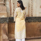 Rangreza Ethnic Eliza Georgette Chikankari Kurta With Inner (Set Of 2) Yellow | Swadesiicart