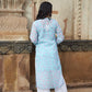 Rangreza Ethnic Eliza Georgette Chikankari Kurta With Inner (Set Of 2) Blue | Swadesiicart