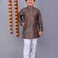 Bluesaanchi Brown Printed Kids Kurta Set – Elegant & Classic | Swadesiicart