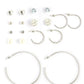 Gold-Polished Alloy Set Of 9 Designer Earrings - The Pari - Swadesiicart
