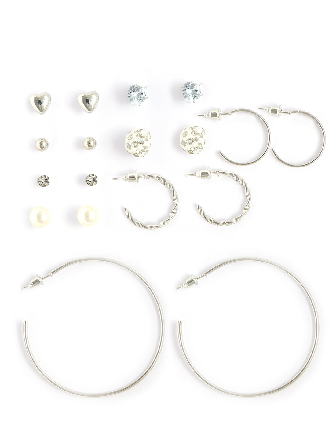 Gold-Polished Alloy Set Of 9 Designer Earrings - The Pari - Swadesiicart