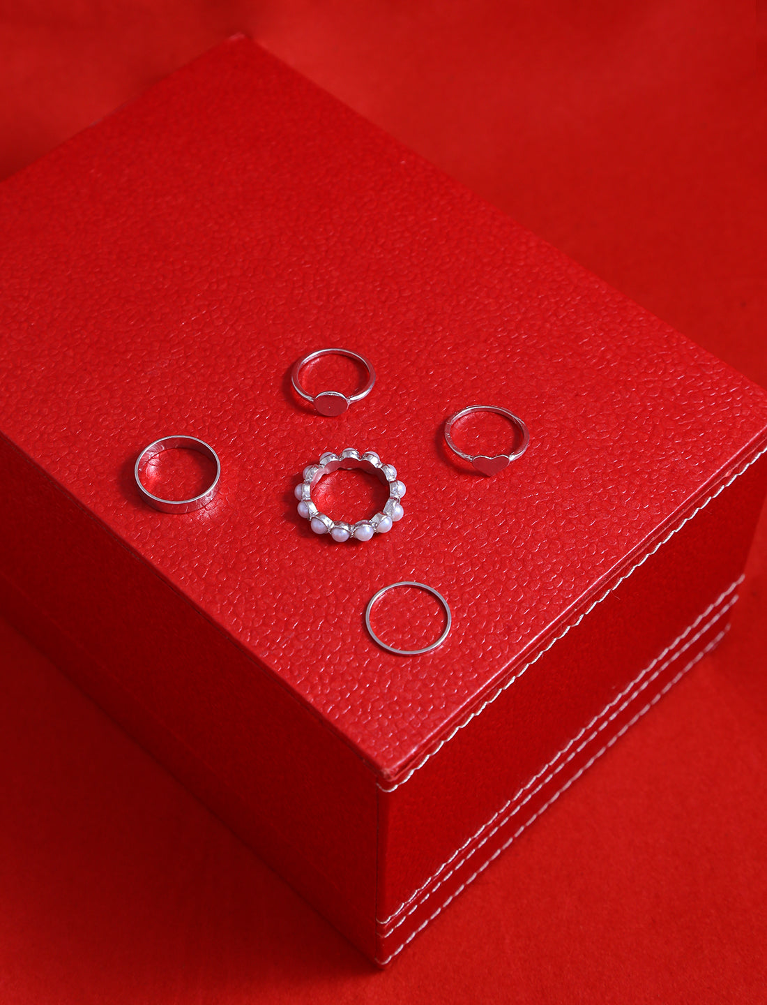 Silver-Plated Alloy Stylish Contemporary Stackable Ring - The Pari | Swadesiicart