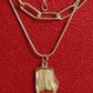 Gold-Polished Alloy Layered Designer Short Necklace - The Pari | Swadesiicart