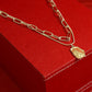 Gold-Polished Alloy Layered Designer Short Necklace - The Pari | Swadesiicart