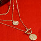 Gold-Polished Alloy Layered Designer Short Necklace - The Pari | Swadesiicart