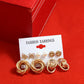 Gold-Polished Alloy Set Of 6 Designer Earrings - The Pari - Swadesiicart