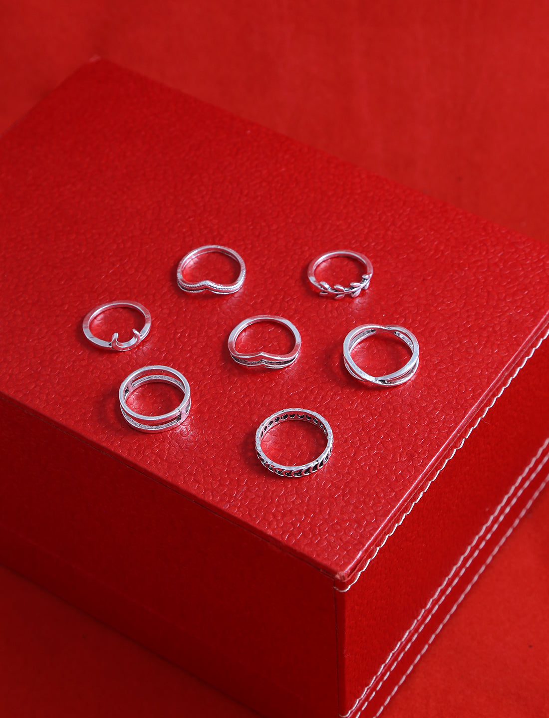 Silver-Plated Alloy Stylish Contemporary Stackable Ring - The Pari | Swadesiicart